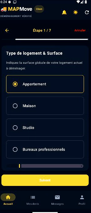 Questionnaire de volume MAPmove