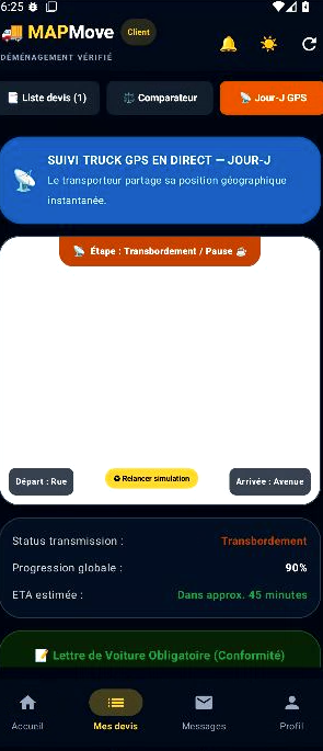 Suivi GPS du camion MAPmove